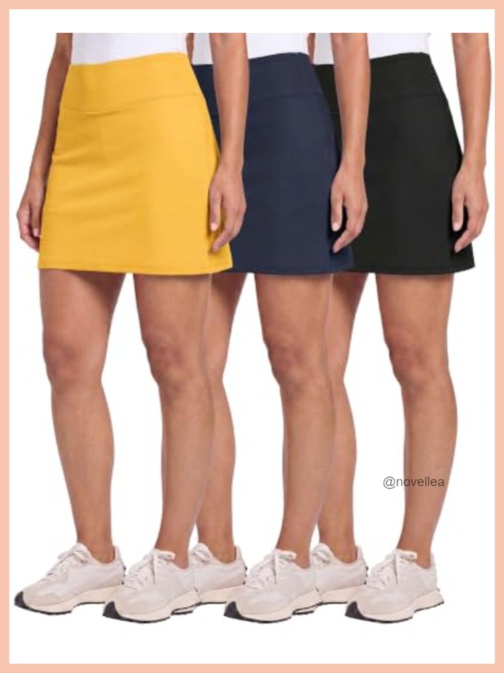 3 Pack Skorts for Women Built In Shorts High Waisted 16" with Pockets